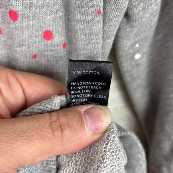 POL Women’s S Gray Lightweight Long Sleeve Distressed Paint Pullover Sweater NEW - Picture 4 of 5